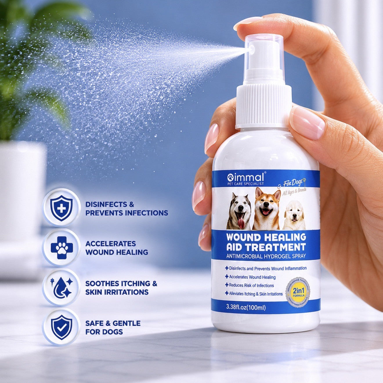 NEW ARRIVAL -  Oimmal Wound Healing Aid Treatment Spray for Dogs | Skin Recovery & Daily Care | 100ml