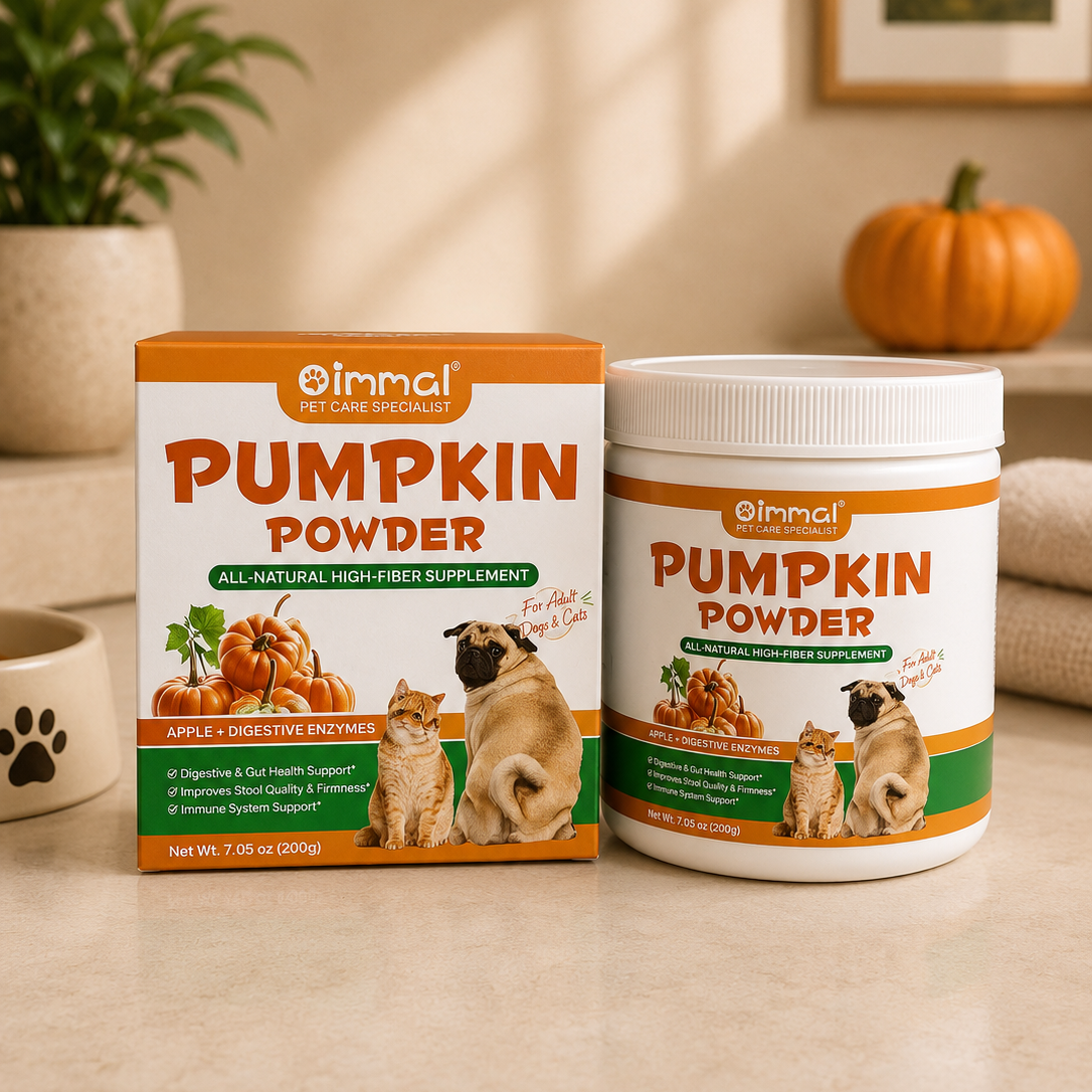 NEW ARRIVAL - Oimmal Pumpkin Powder for Dogs & Cats | Digestive & Gut Health Supplement | Apple Flavour | 200g