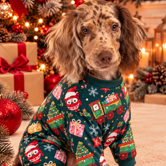 Pooch Festive “Bark the Halls Express” Christmas Pyjamas