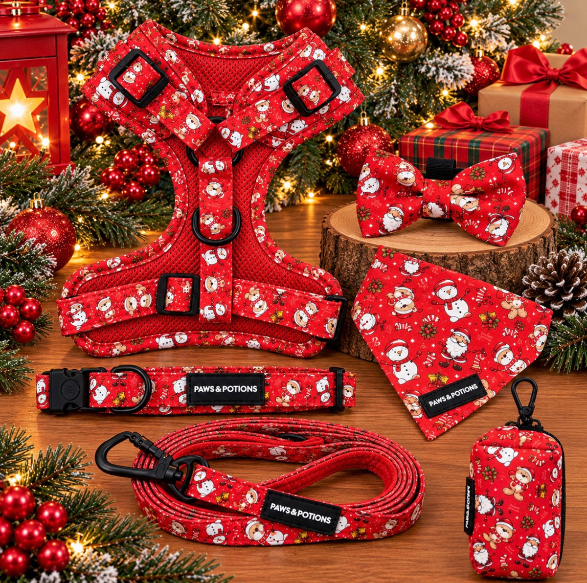 Santa Paws Christmas Dog Harness & Matching Set | Paws & Potions®