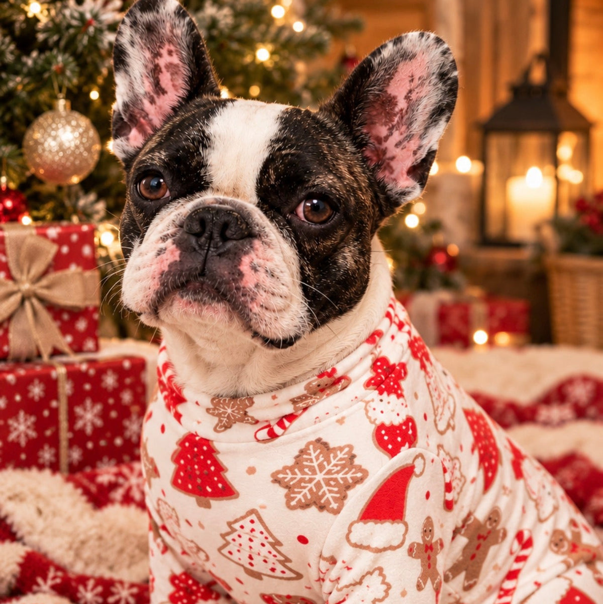 Frenchie Festive “Paw-liday Cookie Crunch”  Christmas Pyjamas