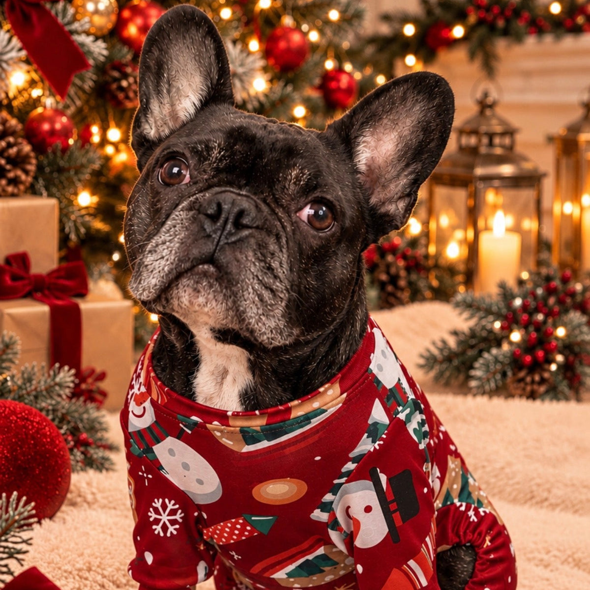 Frenchie Festive “Snow Woof Wonderland” Christmas Pyjamas