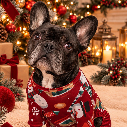 Frenchie Festive “Snow Woof Wonderland” Christmas Pyjamas