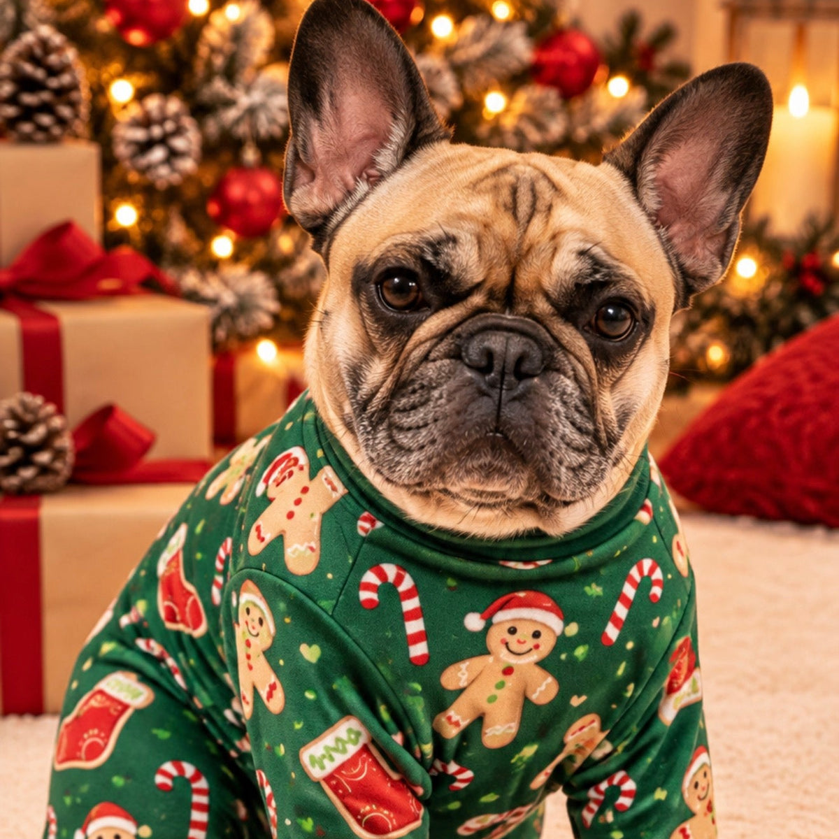 Frenchie Festive “Gingerbread Good Boy” Christmas Pyjamas