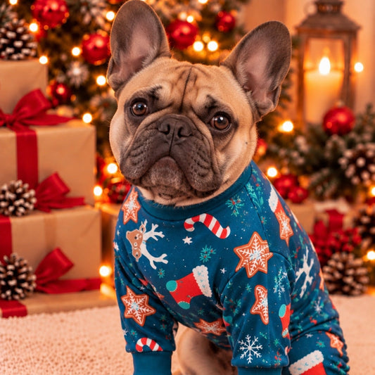 Frenchie Festive “Rein-DOG Romp” Christmas Pyjamas