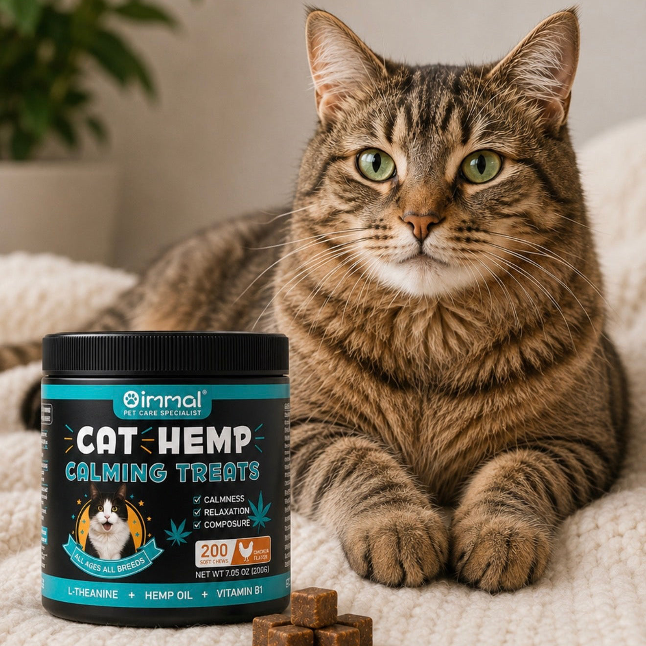Oimmal Hemp Calming Chews for Cats - Soft Chews
