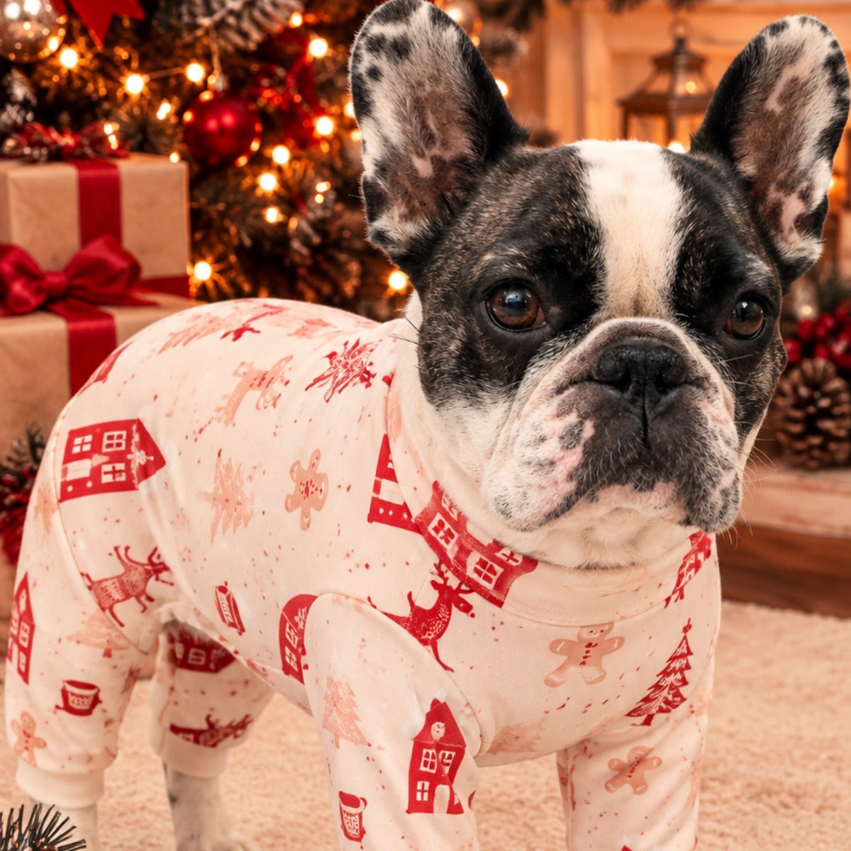 Frenchie Festive “Howl-iday Village” Christmas Pyjamas