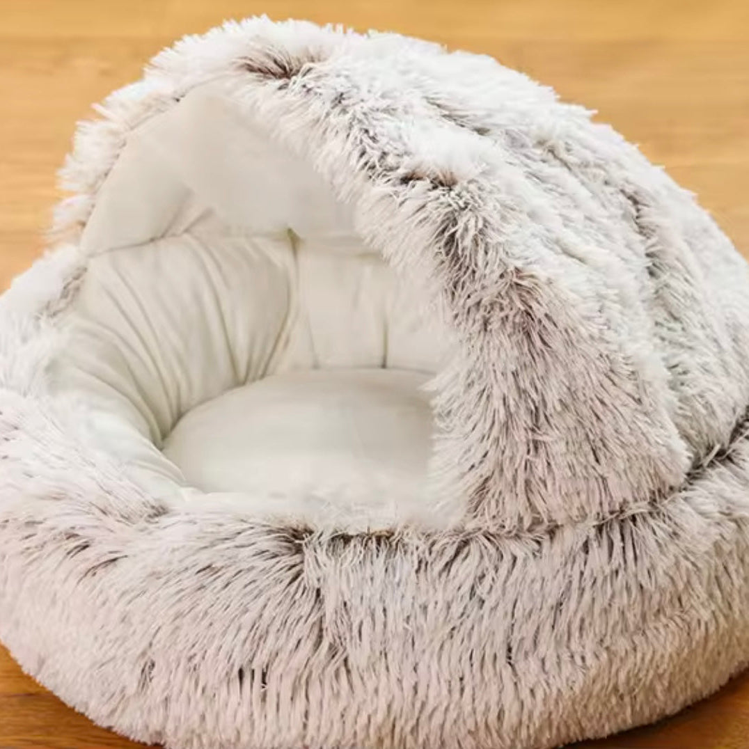 Luxury Fluffy Cave Pet Bed – 60cm