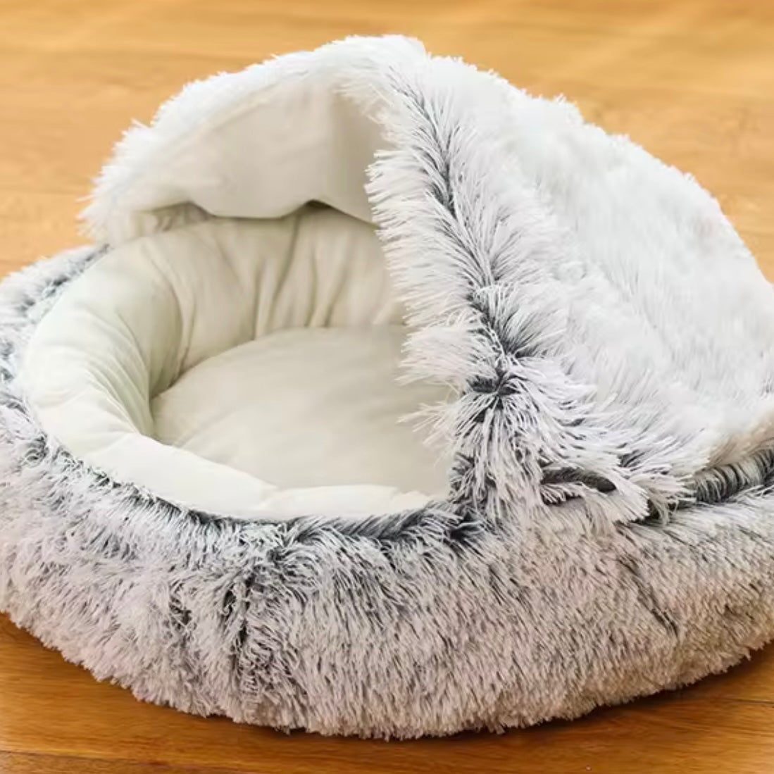 Luxury Fluffy Cave Pet Bed – 60cm