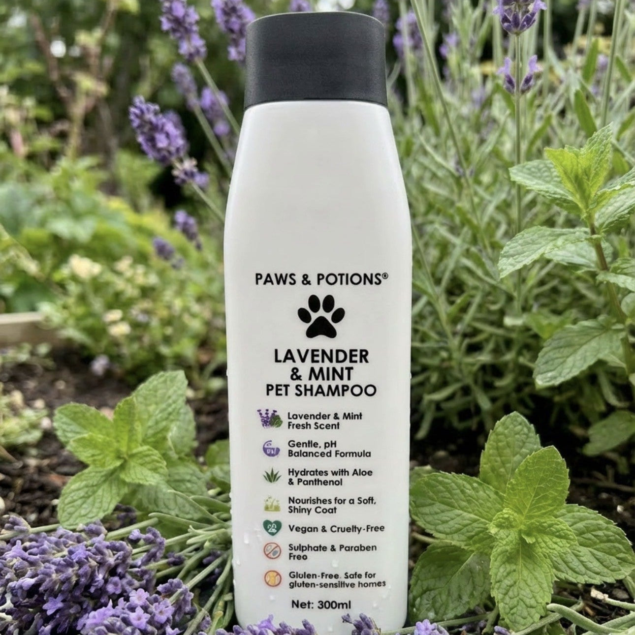 🌿Lavender & Mint Dog & Cat Shampoo – Natural Botanical Pet Shampoo - Paws & Potions®