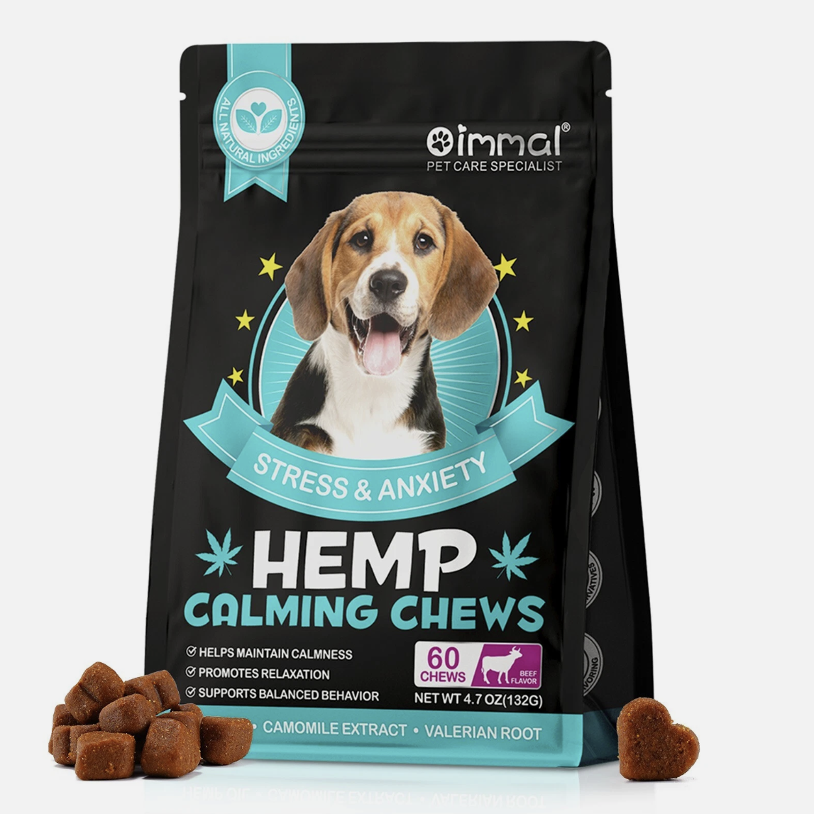 Oimmal Hemp Calming Chews for Dogs - Soft Chews
