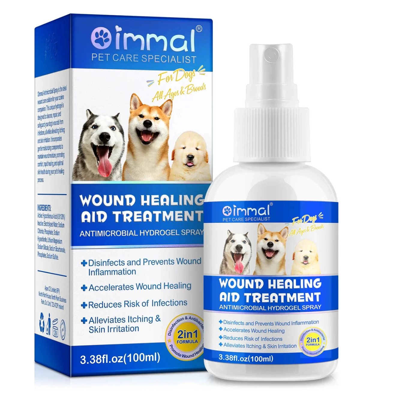 NEW ARRIVAL -  Oimmal Wound Healing Aid Treatment Spray for Dogs | Skin Recovery & Daily Care | 100ml