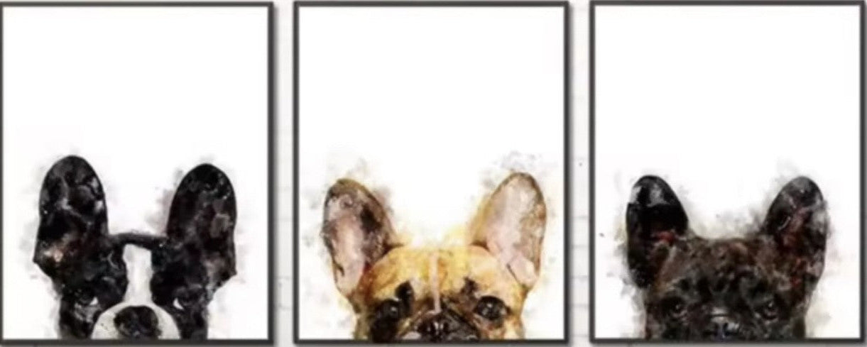 French Bulldog Canvas Art Prints – Set of 3 or Sold Separately