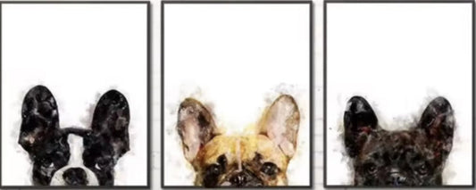 French Bulldog Canvas Art Prints – Set of 3 or Sold Separately