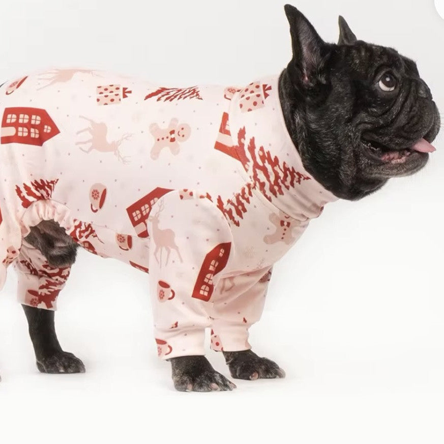 🎄Frenchie Festive “Howl-iday Village” Christmas Pyjamas
