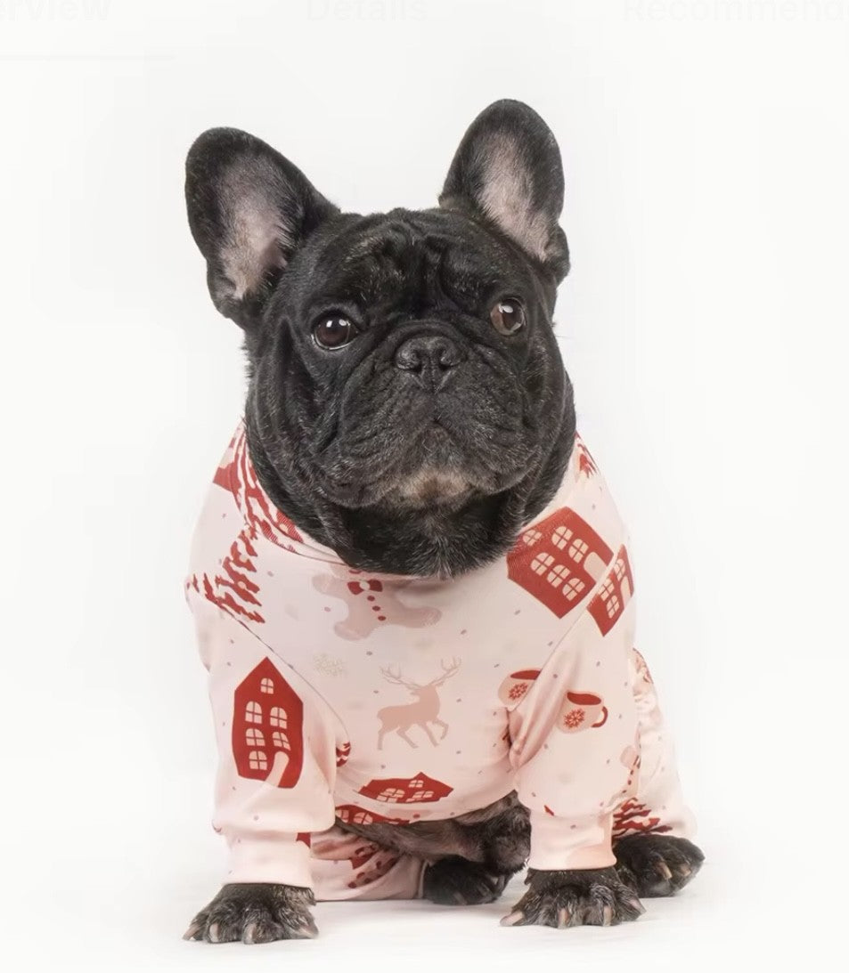 🎄Frenchie Festive “Howl-iday Village” Christmas Pyjamas