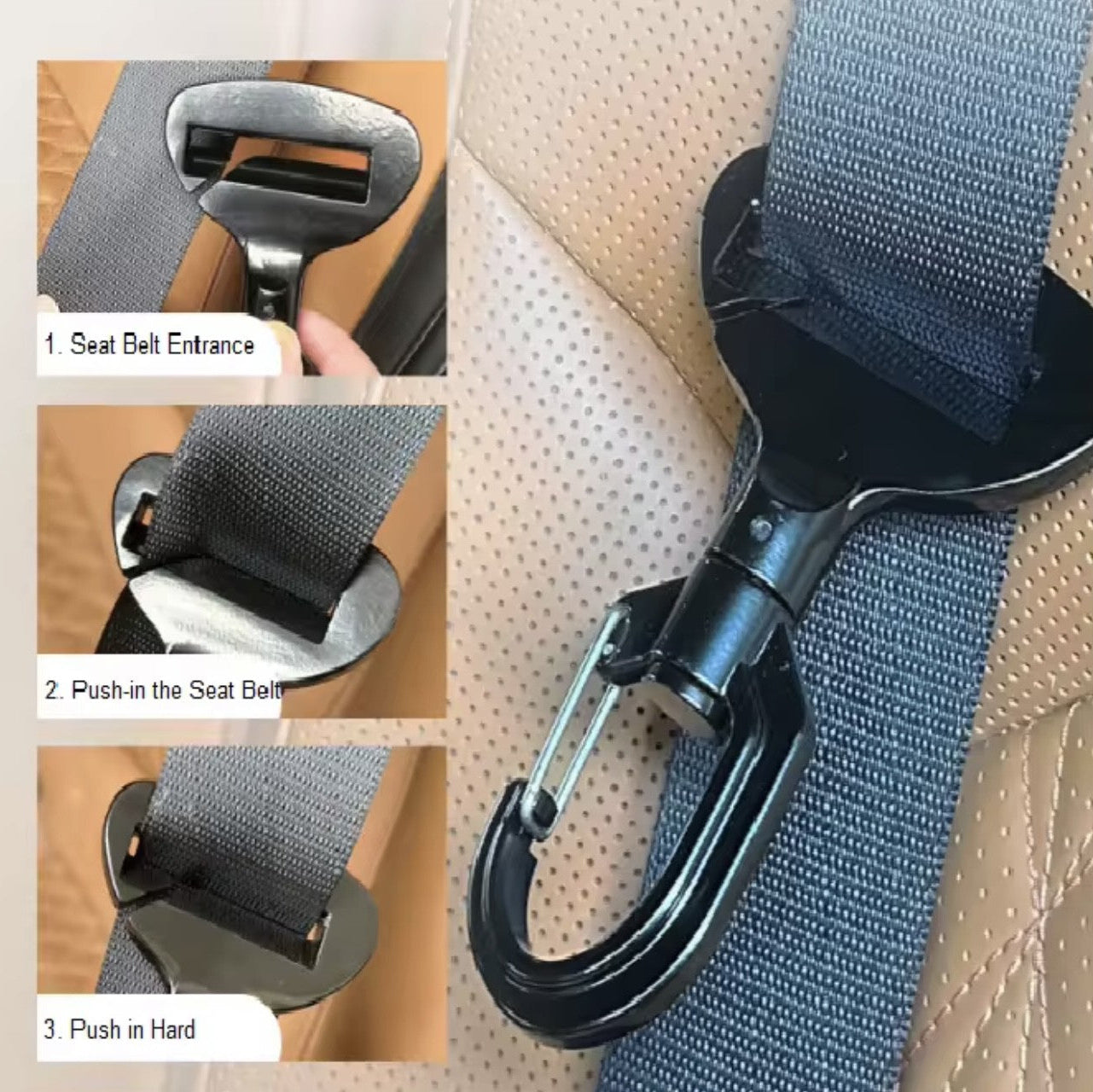 Pet Seat Belt Clip – Secure Car Travel Attachment for Harnesses