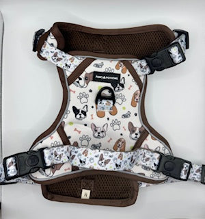 "Frenchie Fools & Spaniel Rules" Dog Harness Set - The Paws Explorer Collection - Available to Buy Separately or as a Full Matching Set