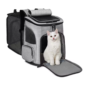 Deluxe Expandable Pet Backpack Carrier with Safety Leash & Fold-Flat Design