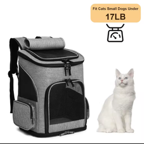 Deluxe Expandable Pet Backpack Carrier with Safety Leash & Fold-Flat Design