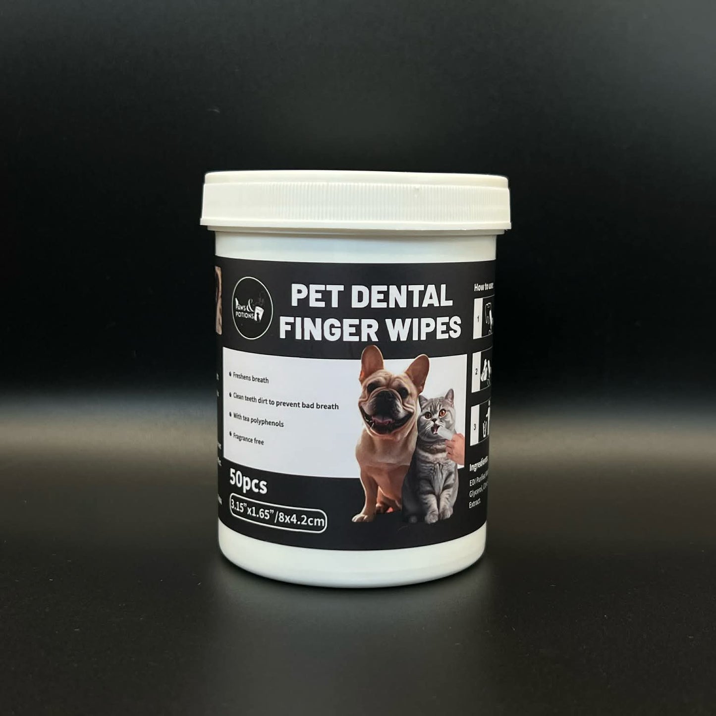 🐾Paws & Potions®  Pet Dental Finger Wipes for Dogs & Cats