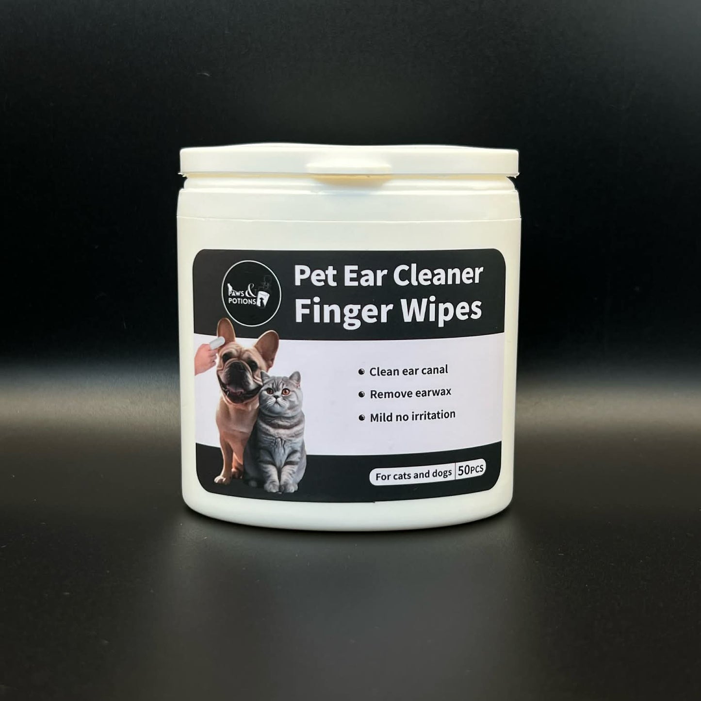 🐾 Paws & Potions® Pet Ear Cleaner Finger Wipes for Dogs & Cats
